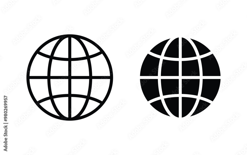 Globe icon vector, go to web icon symbols vector Globe icon vector, go to web icon symbols vector