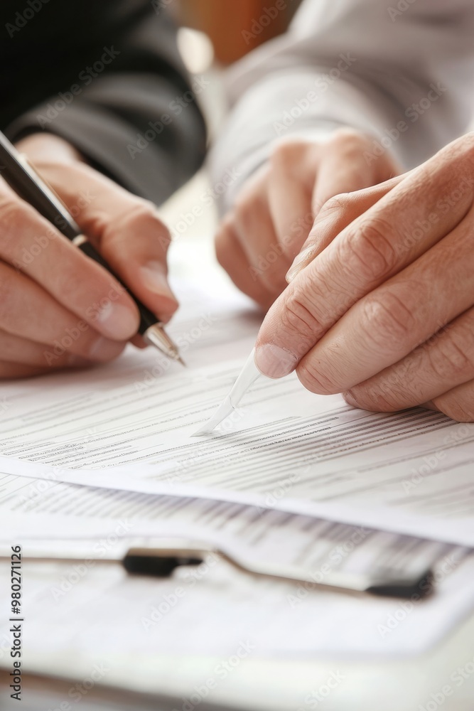 Compliance Team Reviewing Contracts To Ensure They Meet Legal Requirements. They Are Marking Sections That Need Revision Or Further Review Compliance Team Reviewing Contracts To Ensure They Meet Legal Requirements. They Are Marking Sections That Need Revision Or Further Review