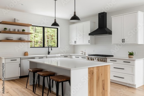 Wallpaper Mural Clean and modern kitchen with smooth countertops, minimal accessories, bright lighting, wide shot, Sony a7 III Torontodigital.ca