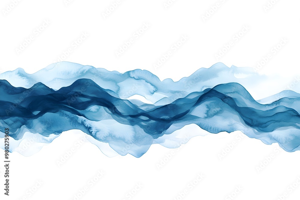 The image is a blue wave with white background The image is a blue wave with white background
