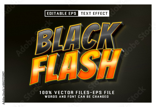 Black Flash Editable Text Effect