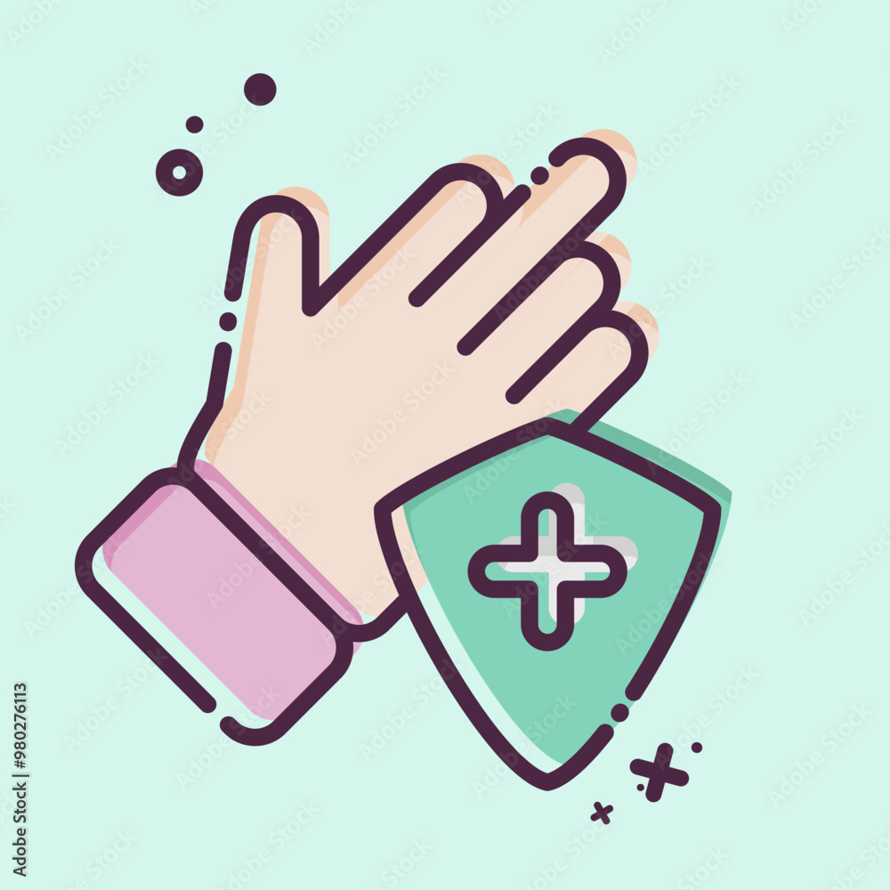 Icon Protection 2. related to Hygiene symbol. MBE style. simple design illustration Icon Protection 2. related to Hygiene symbol. MBE style. simple design illustration