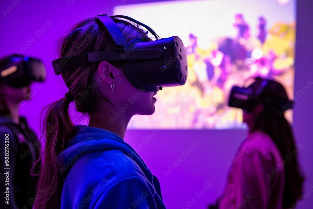 Immersive Language Learning Experience Using Virtual Reality. Students Are Practicing Their Language Skills In A Simulated Environment Immersive Language Learning Experience Using Virtual Reality. Students Are Practicing Their Language Skills In A Simulated Environment