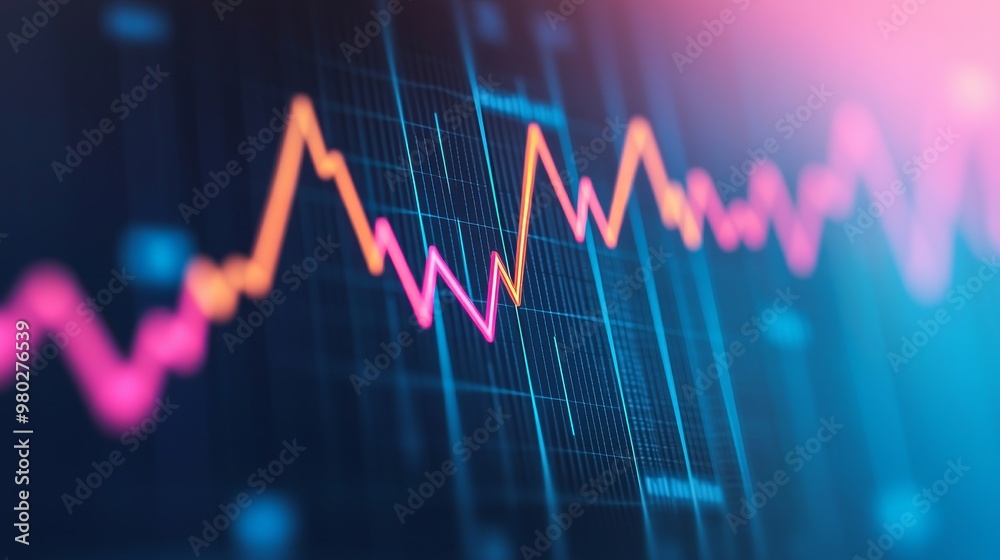 Dynamic financial graph representing market trends and data analytics with vibrant colors for business and investment themes. Dynamic financial graph representing market trends and data analytics with vibrant colors for business and investment themes.