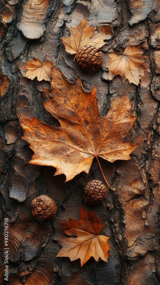 A richly textured maple tree design featuring layered textures, intricate bark and leaf patterns, and a detailed tactile feel. A richly textured maple tree design featuring layered textures, intricate bark and leaf patterns, and a detailed tactile feel.