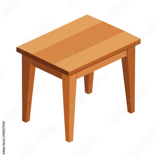 Illustration of Small auxiliary wooden table