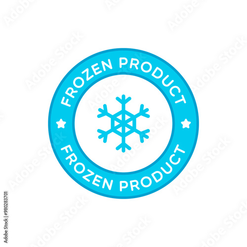 Round Frozen Product Label With Outline