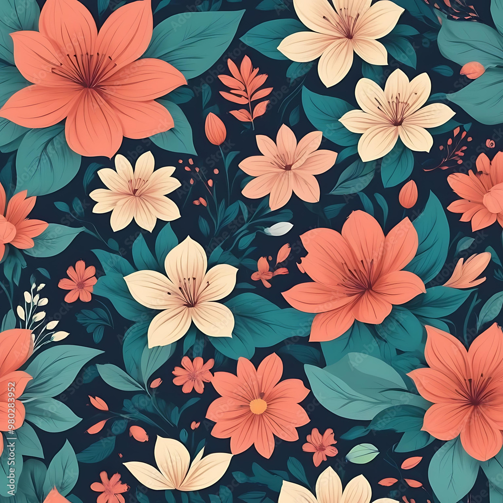 seamless pattern with flowers seamless pattern with flowers