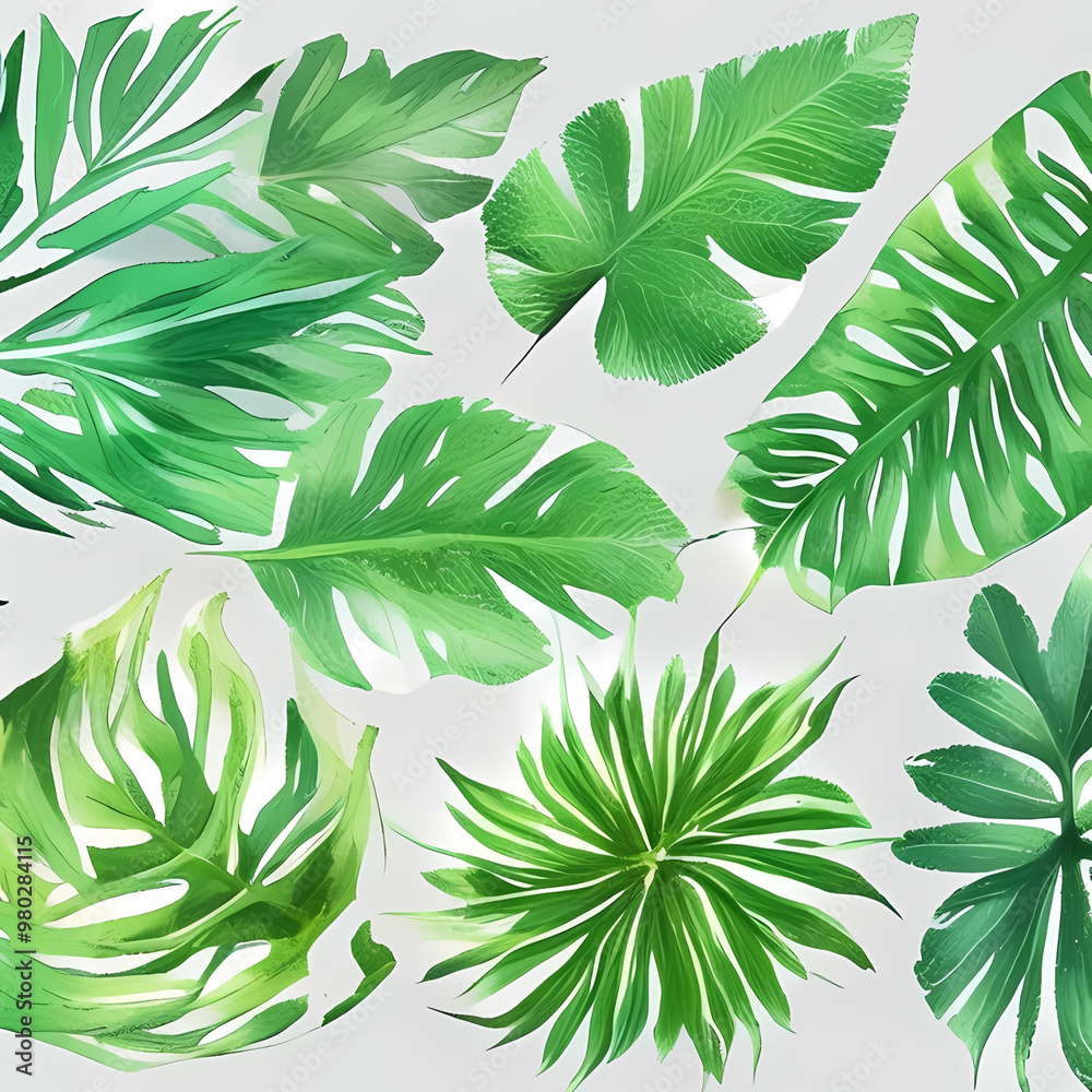 seamless pattern with green leaves seamless pattern with green leaves