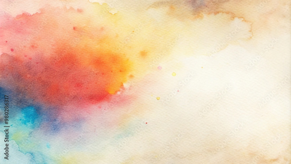 Fototapeta premium Abstract watercolor splash.Multicolored isolated watercolor spot,blot on white background.Dynamic and energetic composition to add a touch of creativity and inspiration to your projects.