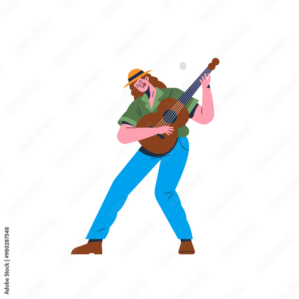 Girl playing guitar illustration Girl playing guitar illustration