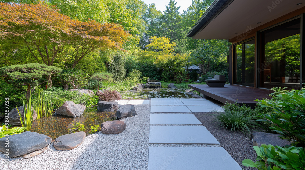 Fototapeta premium Minimalist Garden Walkway