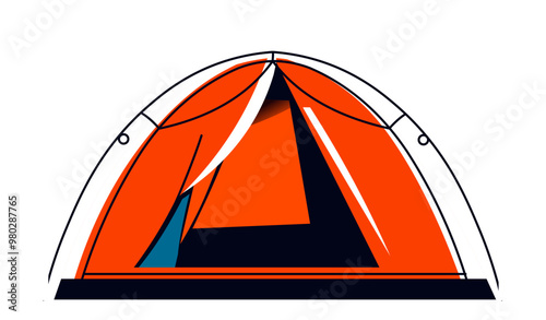 Orange Tent Camping Illustration vector