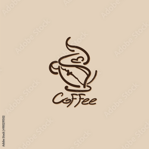 coffee cup icon symbol logo graphic