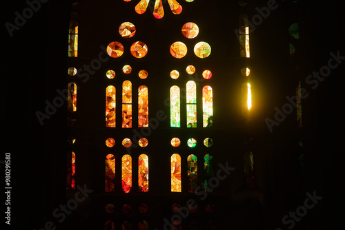 Stained windows in churches let in divine light