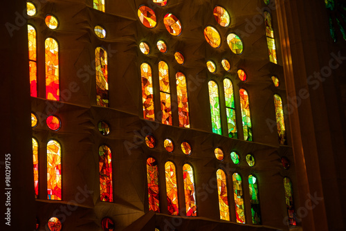 Stained windows in churches let in divine light
