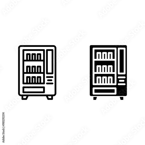 vending machines vector icon set color editable