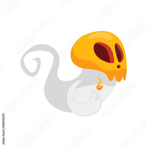 Skull ghost illustration