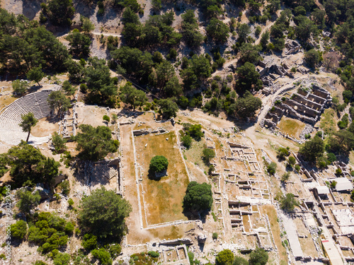 Aerial photo of Arycanda, remains of ancient city near small village of Aykiricay, Antalya Province, Turkey. photo