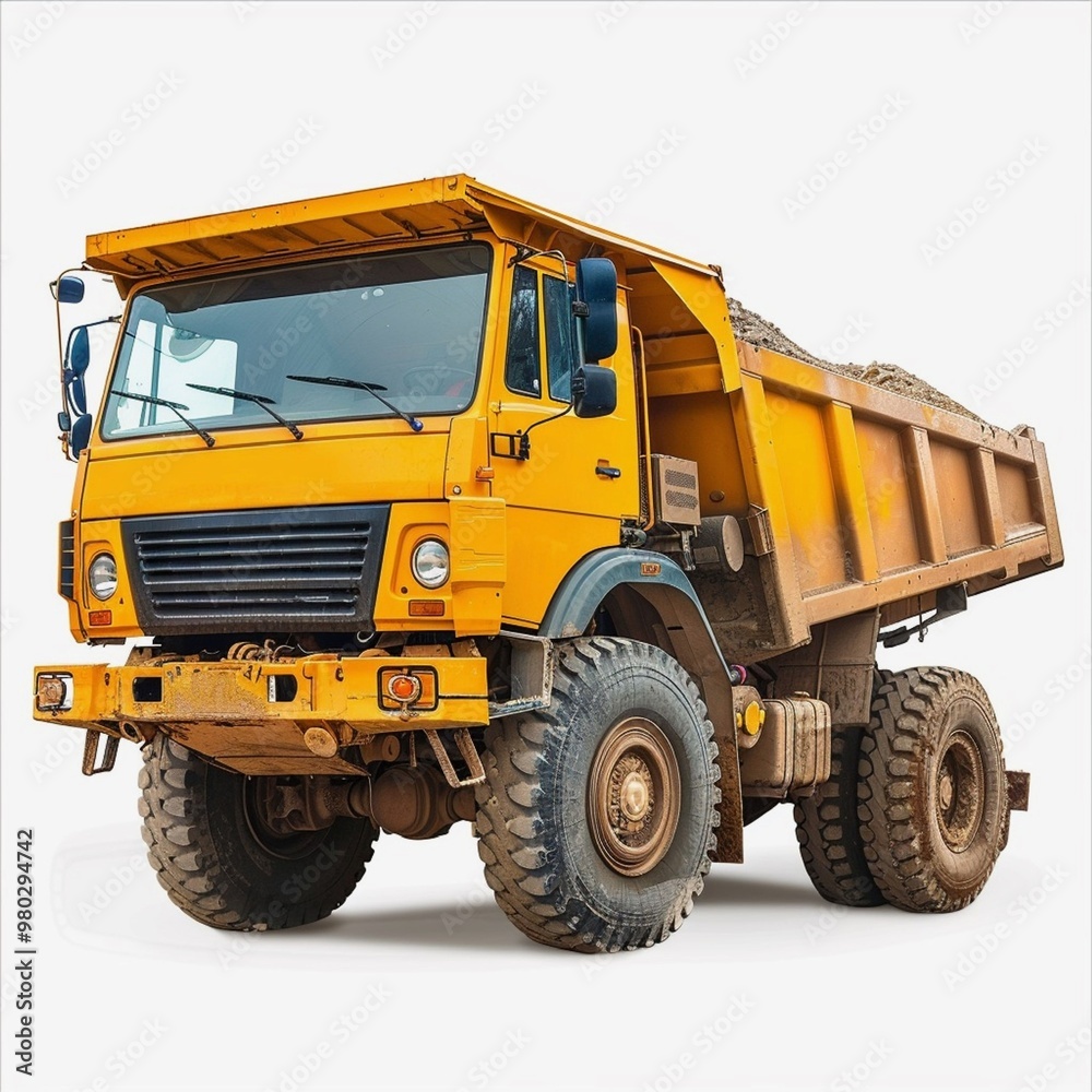 Articulated dump truck isolated on white background Articulated dump truck isolated on white background