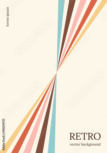 Retro 70s geometric poster with color stripes