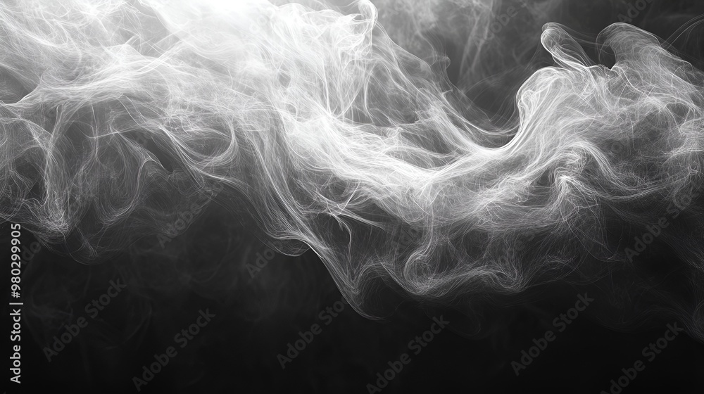 Obraz premium Abstract gray smoke patterns creating intricate swirling soft textures