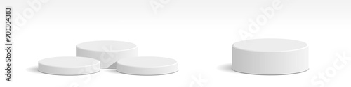 cylinder podium tube circle podium stage 3d Abstract minimal scene mockup products display studio, Stage showcase. Vector geometric forms	
