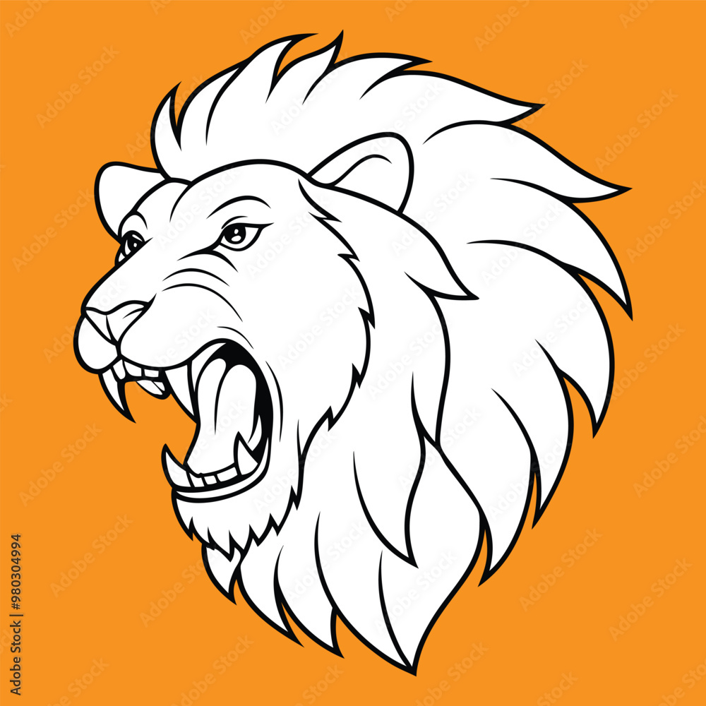 lion vector illustration art design , lion head design