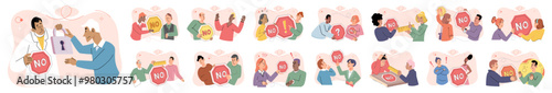 Refuse vector illustration. The negation someones feelings can lead to negative consequences in relationships Its important to stop and listen when someone disagrees with us to foster healthy