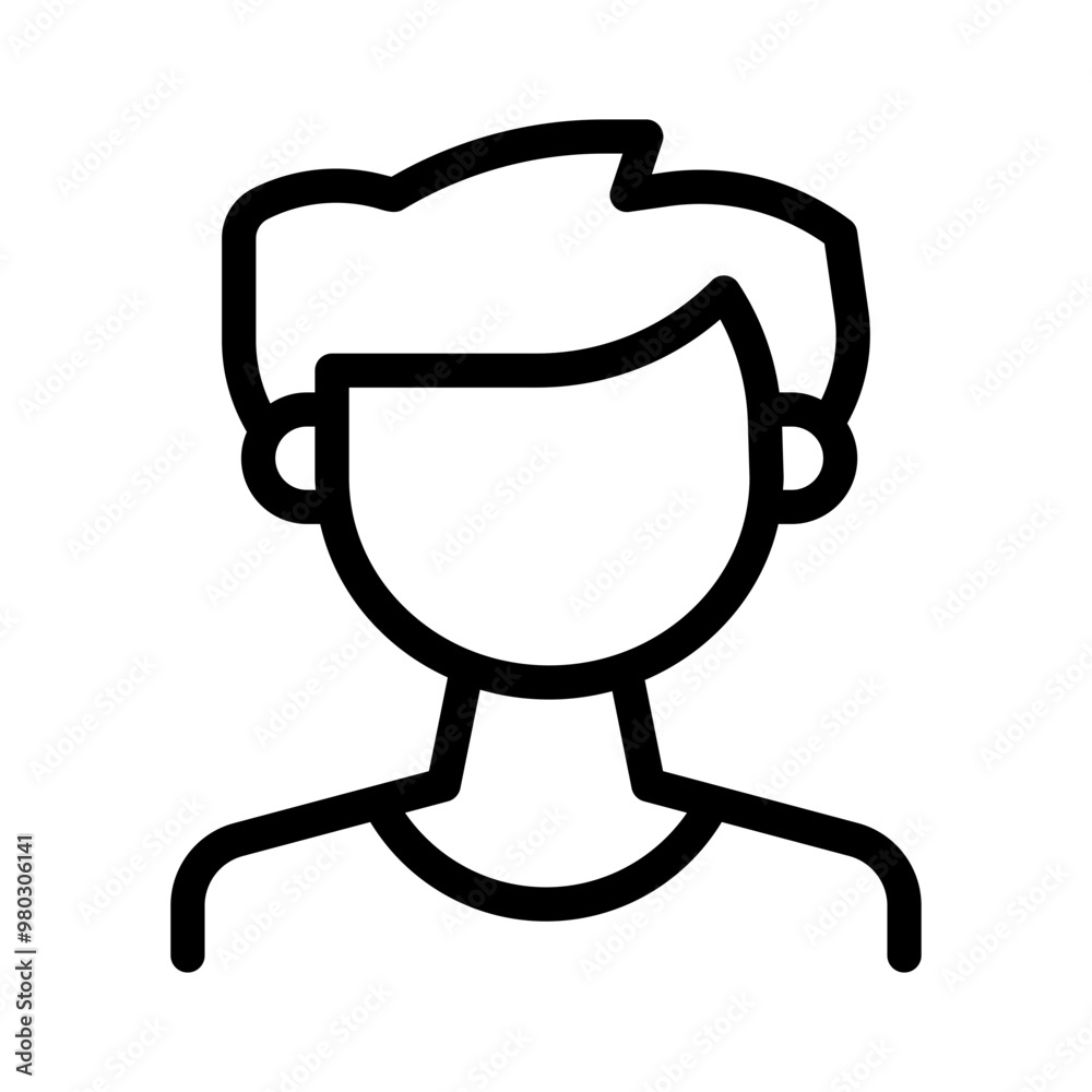 men's haircut line icon