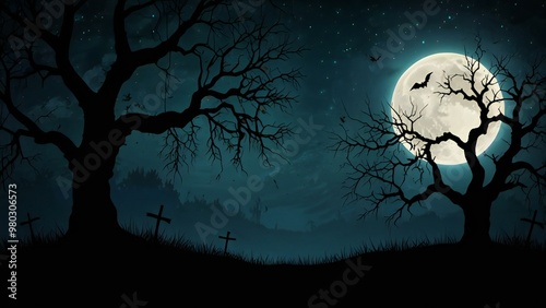 halloween background with moon