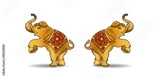 Elephant design for indian event theme, festival dhanteras, Diwali, durga puja, navratri and dussehra.