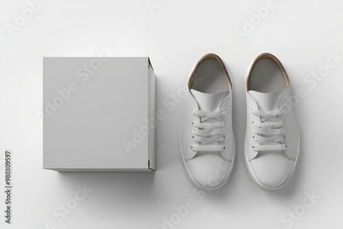 Shoe Box Mockup on Isolated white Background created with Generative AI