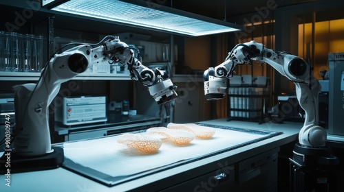 A cutting-edge bioengineering lab where artificial skin is being grown from human cells