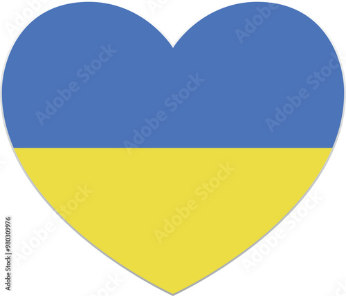 Ukraine heart shape flag icon