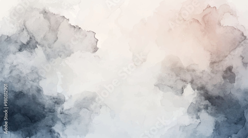Abstract horizontal watercolor background. Hand drawn vector texture. Brush stroked painting pastel color watercolour