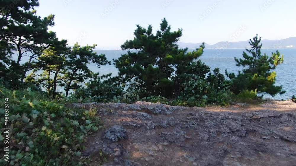 Korea sea, beautiful natural scenery from a drone while traveling to Yeosu_19 Korea sea, beautiful natural scenery from a drone while traveling to Yeosu_19