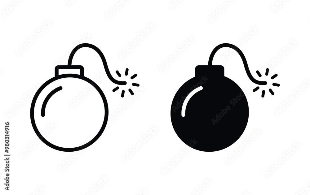 Bomb icon, Bomb symbol vector. Bomb icon, Bomb symbol vector.