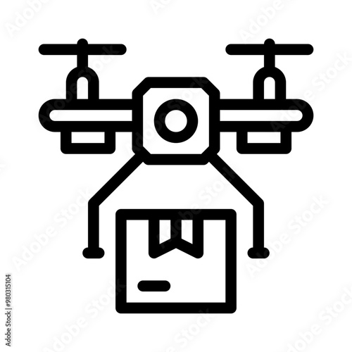 drone delivery line icon