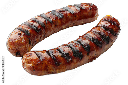 Sausage isolated on white or transparent