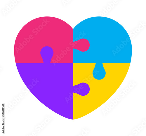 puzzle heart shape colorful, jigsaw game heart template, puzzle pieces