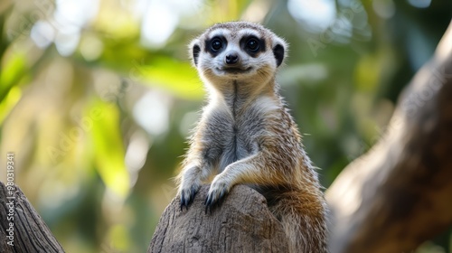 Wallpaper Mural Curious Meerkat Standing Alert in Savannah Habitat Torontodigital.ca