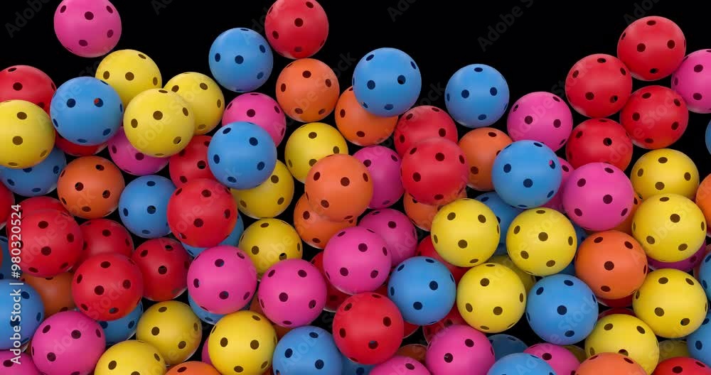 3d Pickleball filling up on an alpha channel background 3d Pickleball filling up on an alpha channel background