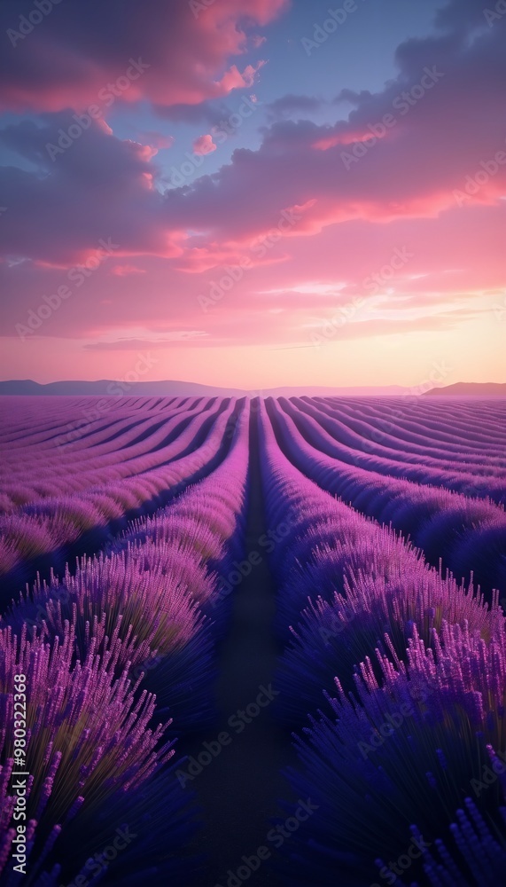 Stunning Lavender Field Under Vibrant Sunset Sky Phone Wallpaper Stunning Lavender Field Under Vibrant Sunset Sky Phone Wallpaper