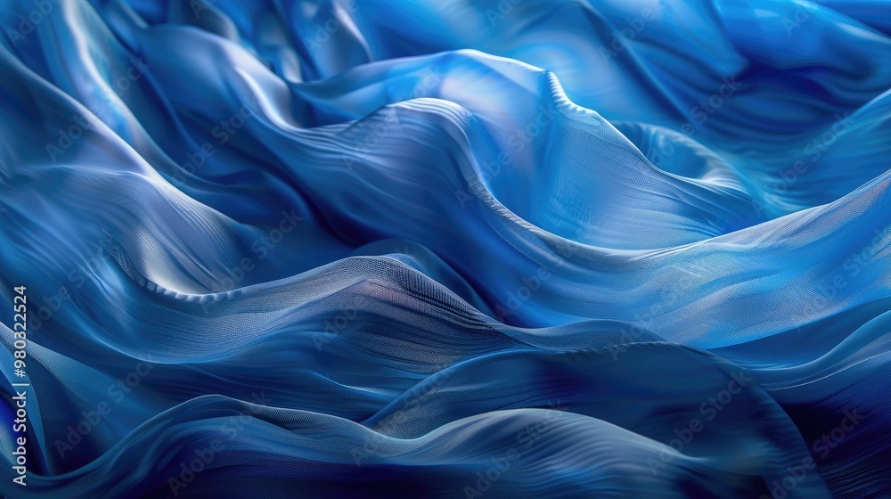 an abstract blue wavy cloth an abstract blue wavy cloth