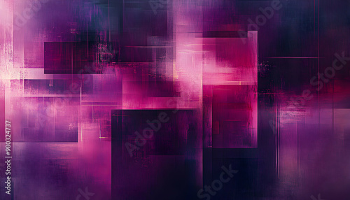 Abstract pink and purple background with geometric shapes.