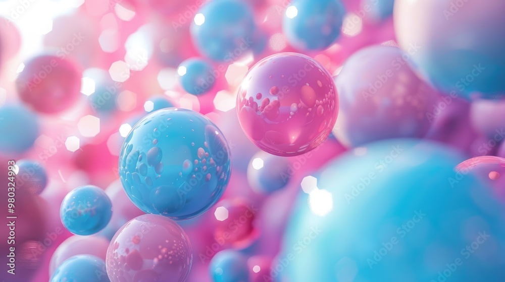 Geometric shapes: Pastel spheres abstract background Geometric shapes: Pastel spheres abstract background