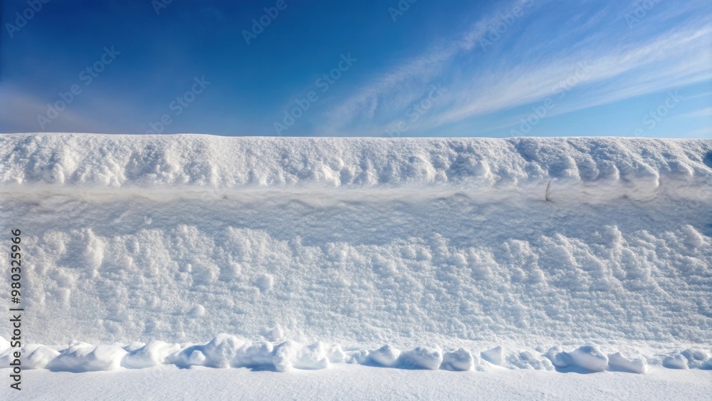 Obraz premium Large wall of snow isolated , snow, winter, cold, icy, frosty, white, frozen, solitude, isolated, nature, landscape, weather