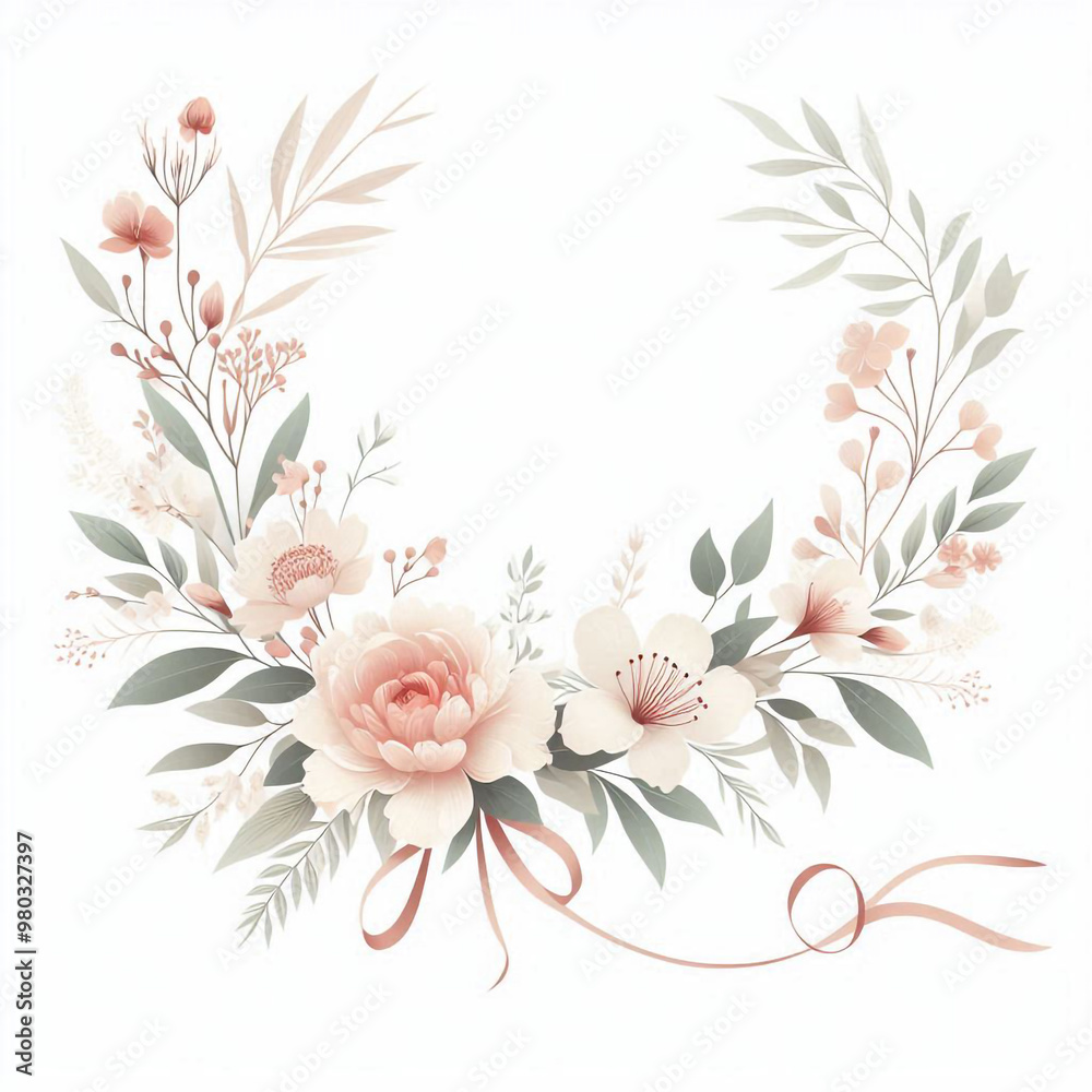 floral template for wedding invitation