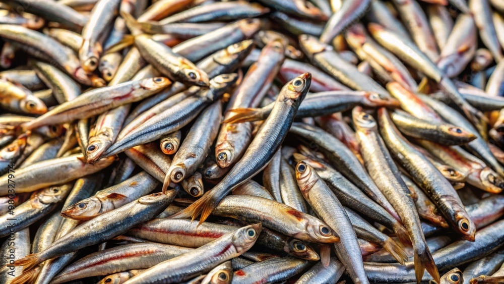 Anchovys piled high in a fish market , anchovy, fish, market, seafood, fresh, pile, selling, display, retail Anchovys piled high in a fish market , anchovy, fish, market, seafood, fresh, pile, selling, display, retail